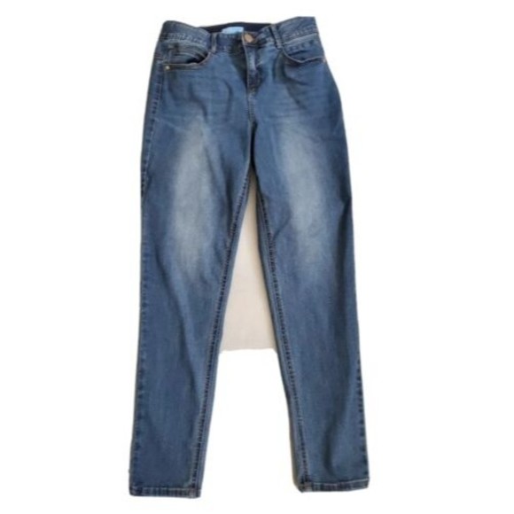 Draper James Denim - Draper James RSVP Stretch High Rise Elastic Waist Tapered Skinny Denim Jeans 8